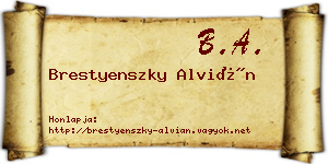 Brestyenszky Alvián névjegykártya